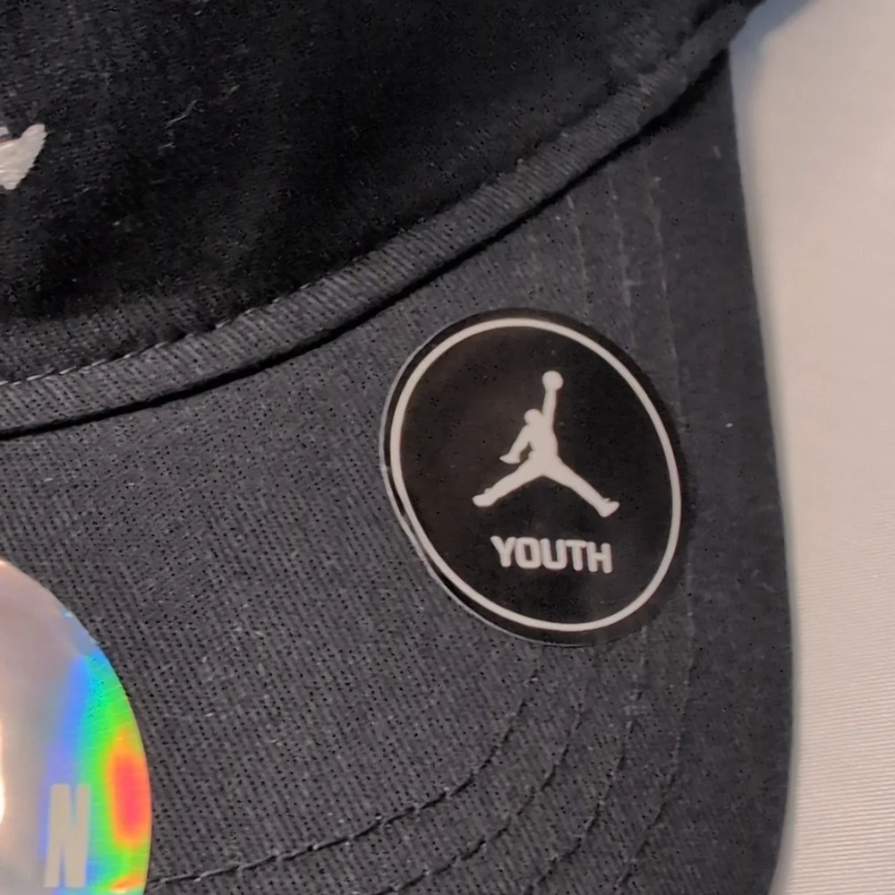 Jordan Black Cap with Embroidered Logo Youth Size